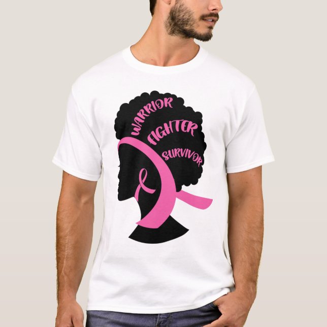 Camiseta Concienciación sobre el cáncer de mama rosado en Á (Anverso)