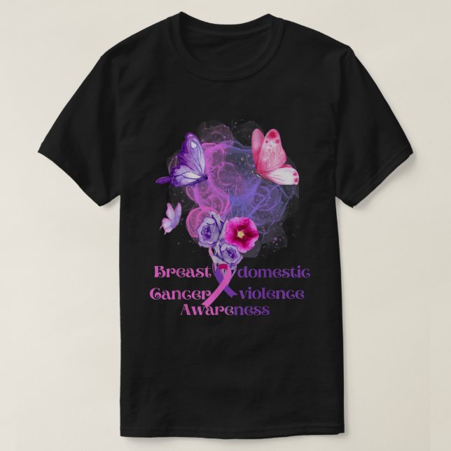 Camiseta Concienciación sobre el cáncer de mama y la violen (Diseño del anverso)