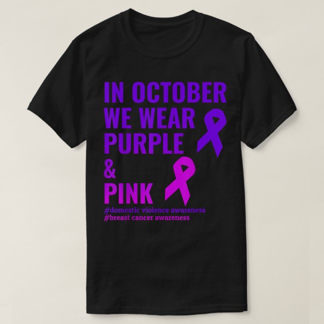 Camiseta Concienciación sobre el cáncer de mama y la violen (Diseño del anverso)