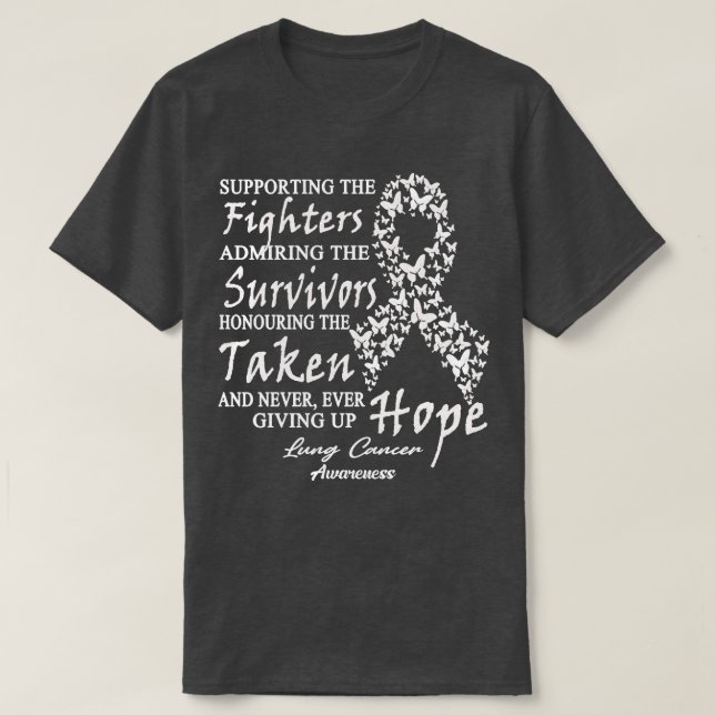 Camiseta Concienciación sobre el cáncer de pulmón en apoyo  (Diseño del anverso)