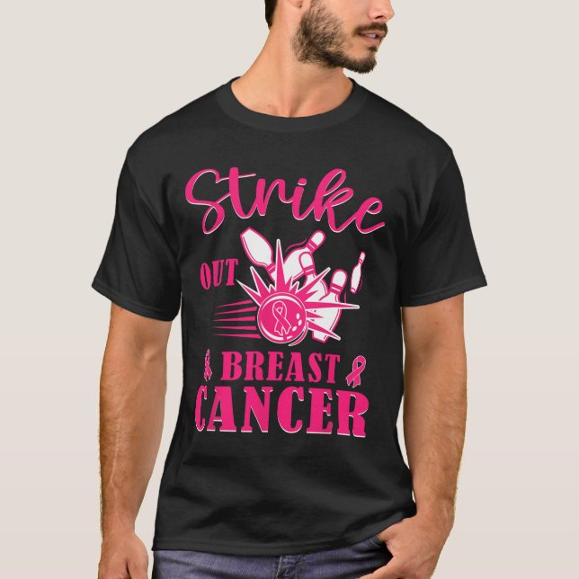 Camiseta Concienciación sobre el cáncer - Golpe de bolos en (Anverso)