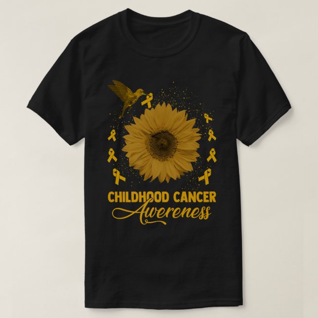 Camiseta Concienciación sobre el cáncer infantil Hummingbir (Diseño del anverso)