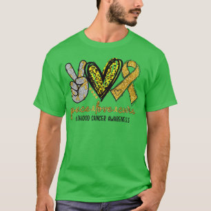 Camiseta Concienciación sobre el cáncer infantil Paz Amor C