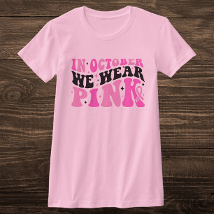 Camiseta Concienciación sobre el cáncer mamario rosa y negr