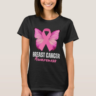 Camiseta Concienciación sobre el cáncer Mariposa de cinta r