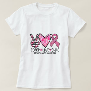 Camiseta Concienciación sobre el cáncer Paz Cura de amor