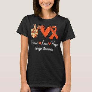 Camiseta Concienciación sobre el hambre Paz Amor Esperanza 