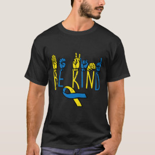 Camiseta Concienciación sobre el Síndrome Ser amable Rótulo