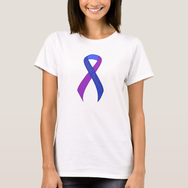 Camiseta Concienciación sobre el soporte de cinta azul y pú (Anverso)