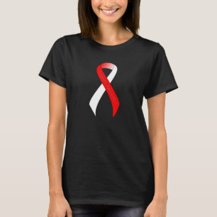 Camiseta Concienciación sobre el soporte de cinta roja y bl