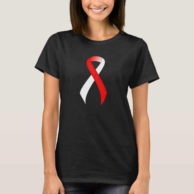 Camiseta Concienciación sobre el soporte de cinta roja y bl (Anverso)
