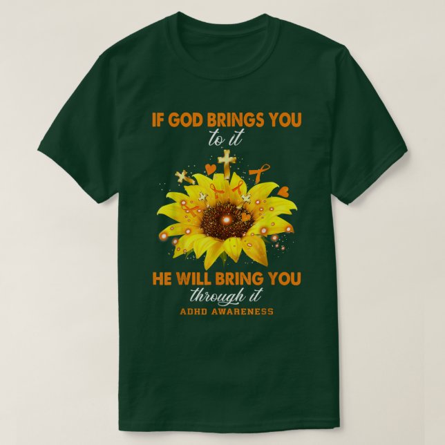 Camiseta Concienciación sobre el TDAH Si Dios Te Lleva A Su (Diseño del anverso)