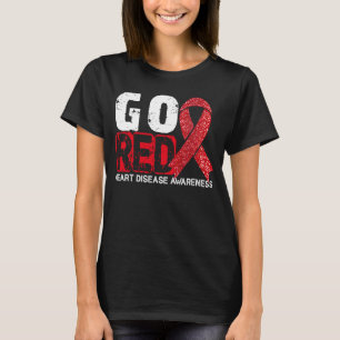 Camiseta Concienciación sobre enfermedades del corazón rojo