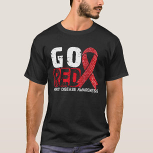 Camiseta Concienciación sobre enfermedades del corazón rojo