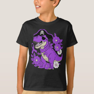 Camiseta Concienciación sobre la cinta morada del dinosauri