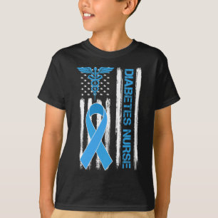 Camiseta Concienciación sobre la diabetes Enfermera con ban
