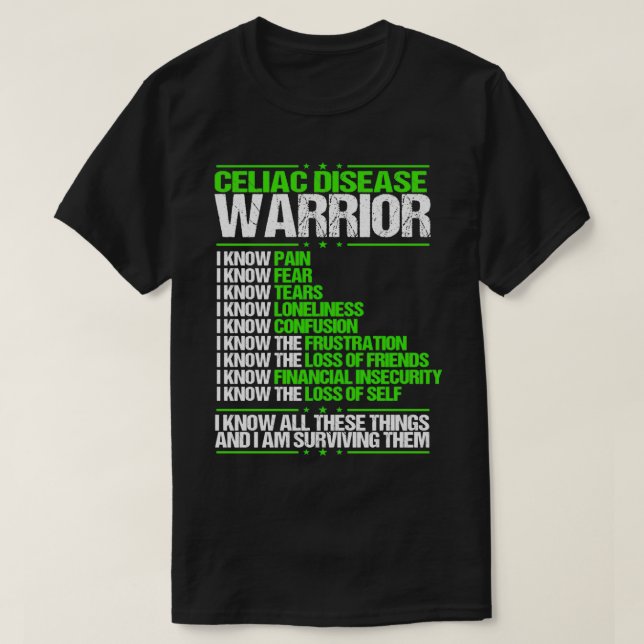 Camiseta Concienciación sobre la enfermedad de Celiac Conoz (Diseño del anverso)