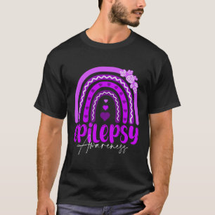 Camiseta Concienciación sobre la epilepsia-arcoíris Purpura