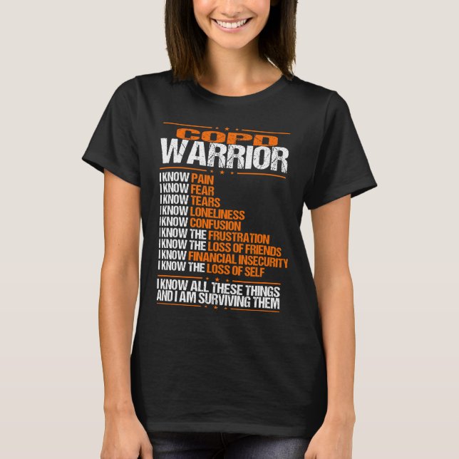 Camiseta Concienciación sobre la EPOC Conozco Dolor Naranja (Anverso)