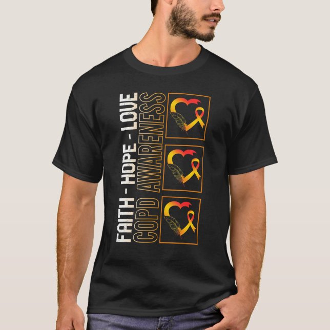 Camiseta Concienciación sobre la EPOC Fe Esperanza Amor Cin (Anverso)