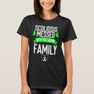 Camiseta Concienciación sobre la escoliosis con verde famil