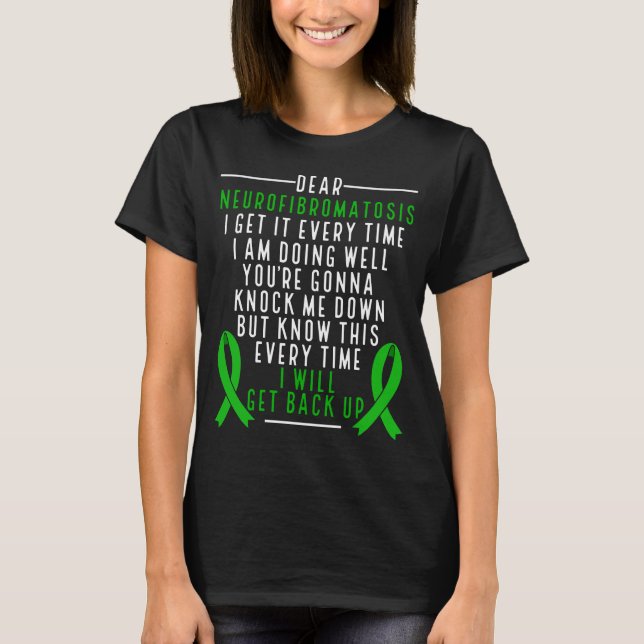 Camiseta Concienciación sobre la neurofibromatosis Cinta ve (Anverso)