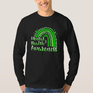 Camiseta Concienciación sobre la salud mental Arcoiris azul