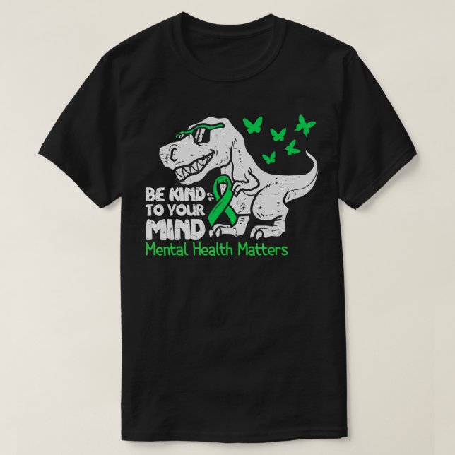 Camiseta Concienciación sobre la salud mental Dino Funny Ni (Diseño del anverso)