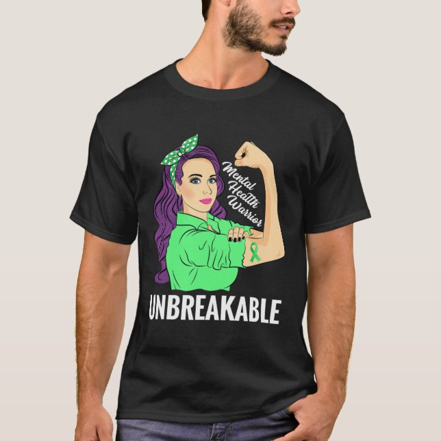Camiseta Concienciación sobre la salud mental Fuerte apoyo  (Anverso)