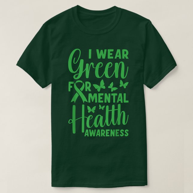 Camiseta Concienciación sobre la salud mental Green May3469 (Diseño del anverso)