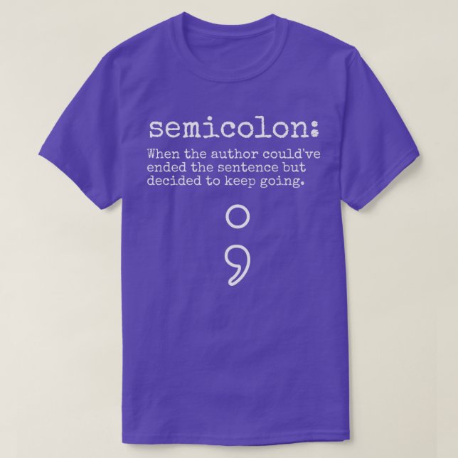 Camiseta Concienciación sobre la salud mental Mes Semicolón (Diseño del anverso)