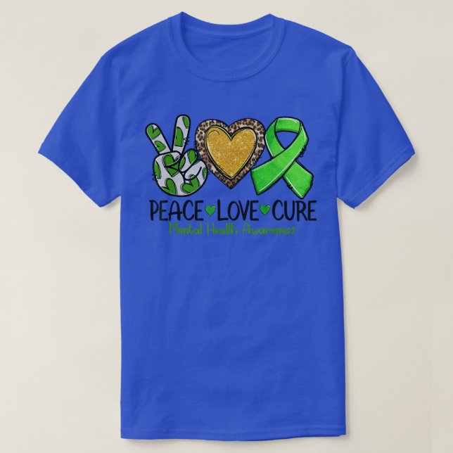 Camiseta Concienciación sobre la salud mental Paz Cure Cure (Diseño del anverso)