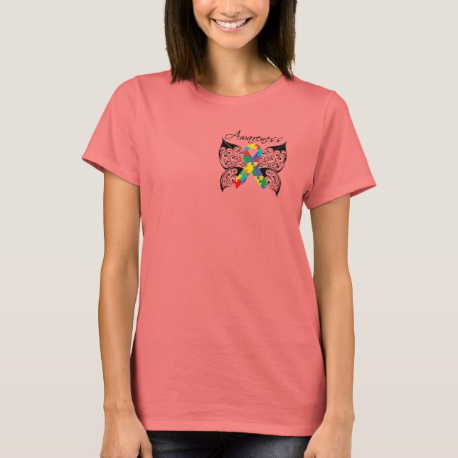 Camiseta Concienciación sobre las mariposas de tatuaje - Au (Anverso)