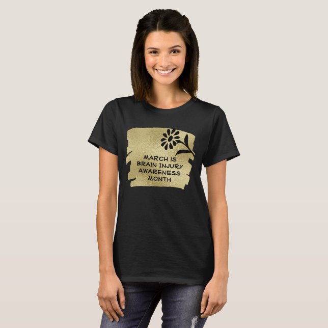 Camiseta Concienciación sobre lesiones cerebrales de oro y  (Anverso completo)