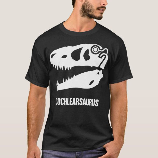 Camiseta Concienciación sobre pérdida auditiva Funny Dinosa (Anverso)