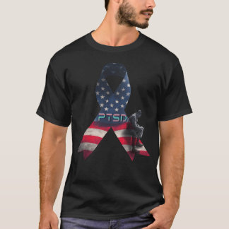 Camiseta Concienciación sobre PTSD Tee Bandera de EE. UU. A
