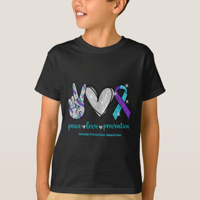 Camiseta Concienciación suicida Paz Prevención de Amor 1 (Anverso)