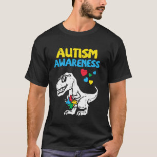 Camiseta Concientización sobre el Autismo Trex Dino Dinosau