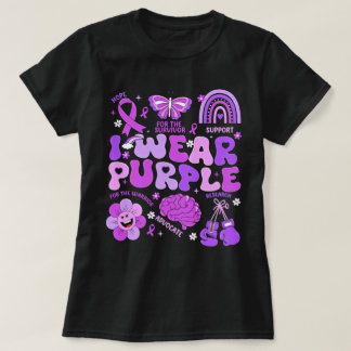 Camiseta Concientización sobre el Cáncer de Mama Uso Morado