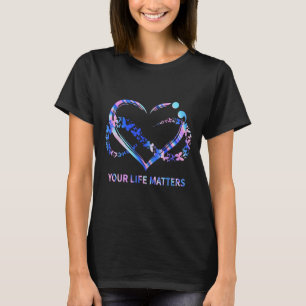 Camiseta Concientización sobre el suicidio Mariposas Corazó