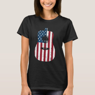 Camiseta Concierto de música country guitarra bandera ameri