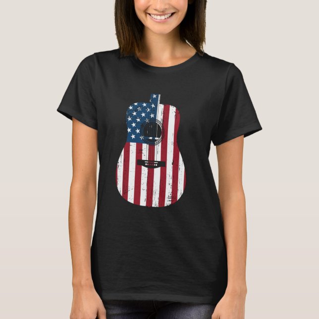 Camiseta Concierto de música country guitarra bandera ameri (Anverso)