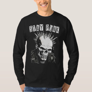 Camiseta Concierto de Rock Punk Cráneo Esqueleto Mohawk Moh