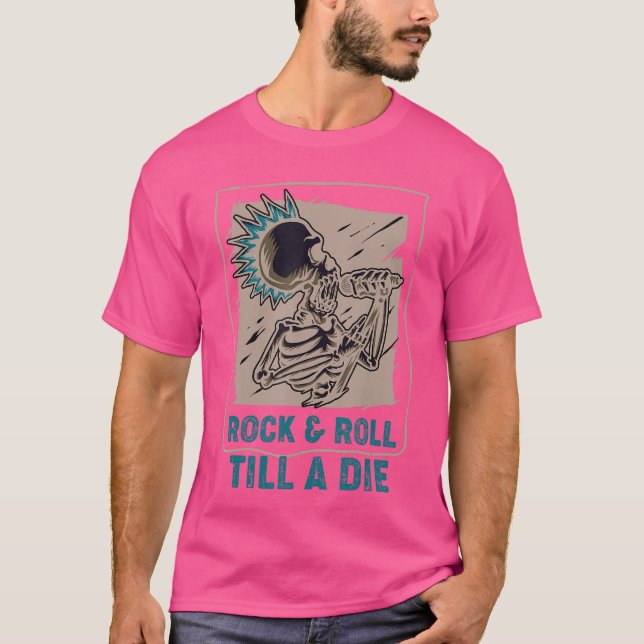 Camiseta Concierto de Rock Punk Skeleton Rock Roll Till A D (Anverso)