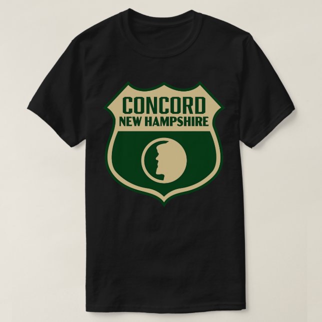 Camiseta Concord New Hampshire Retro Shield Tan (Diseño del anverso)