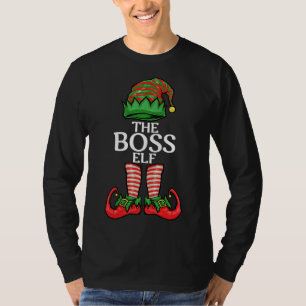 Camiseta Concordancia entre Navidades de jefe elfo y famili