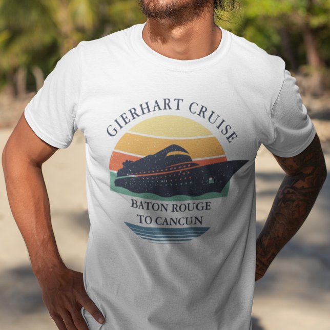 Camiseta Concordancia personalizada con el viaje de crucero (Custom Family Reunion Cruise Trip Mens White T-Shirt)
