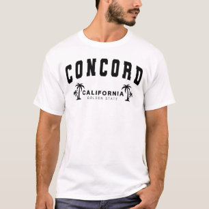 Camiseta Concordia blanca masculina, California, estado de 