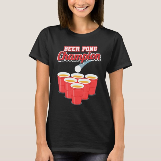 Camiseta Concurso de Beer Pong Champion Beer Drinking (Anverso)