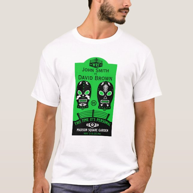 Camiseta Concurso de Lucha Editable Gracioso (Anverso)